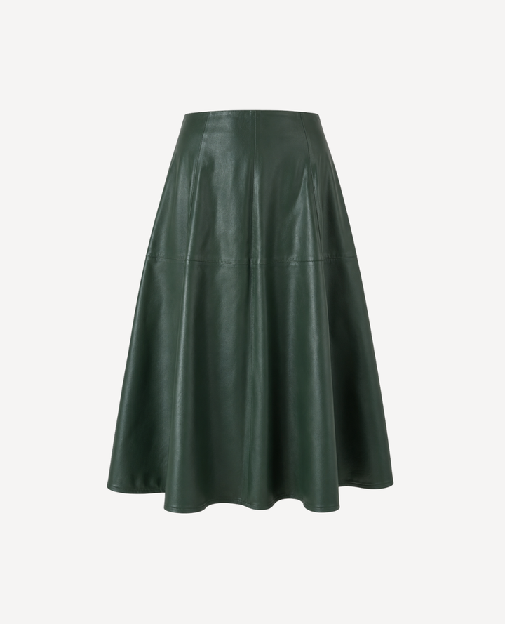 Falda Semi rotonda cuerina Verde