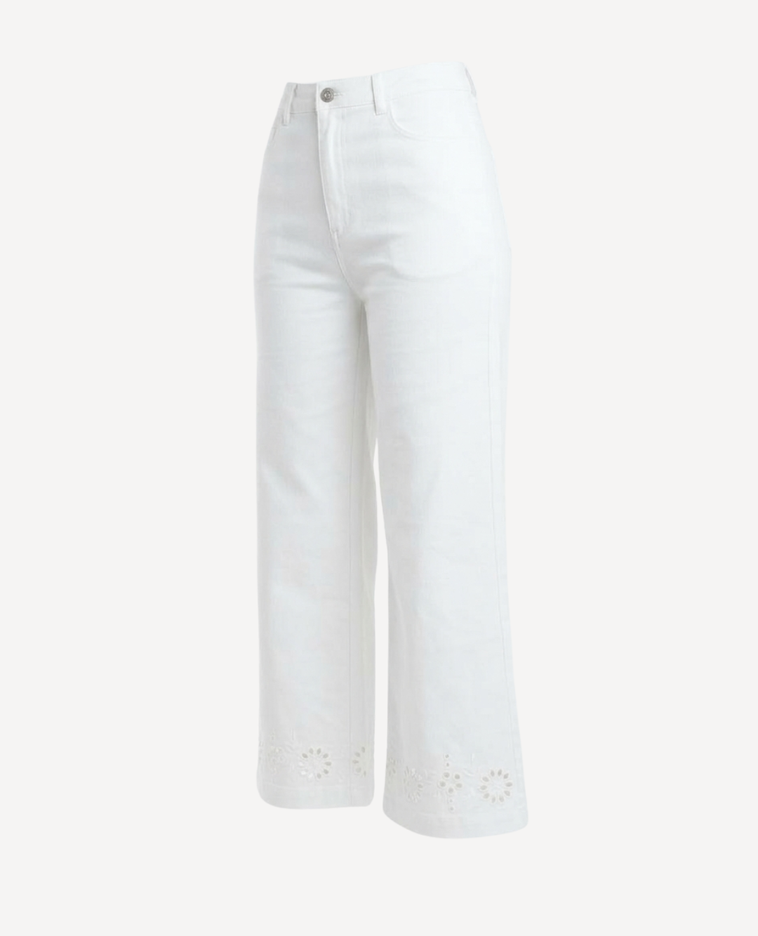 Pantalón Denim Ojalillo Blanco