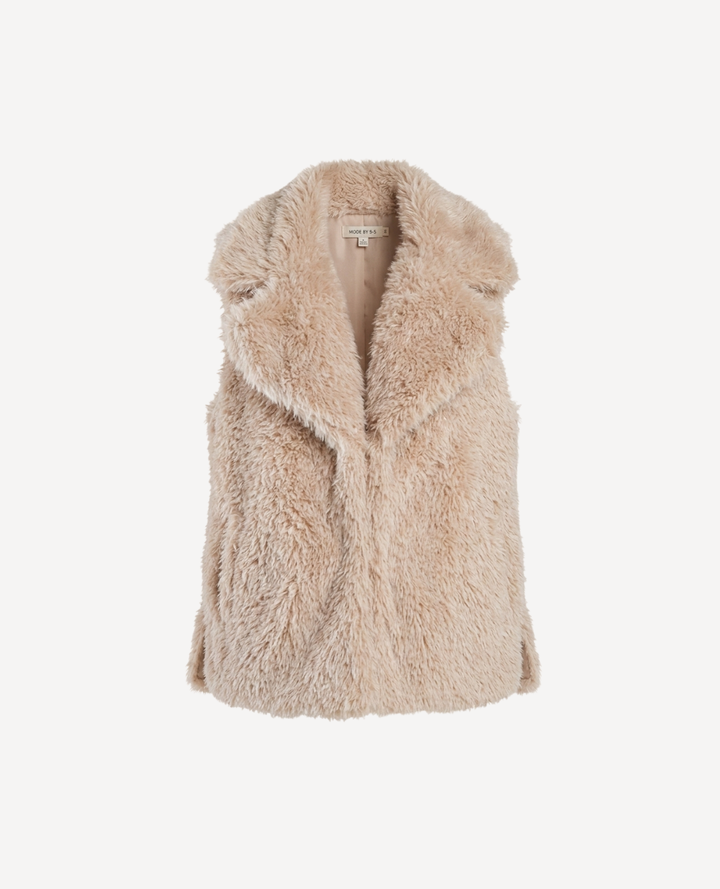 Chaleco peluche Seda conejo Taupe