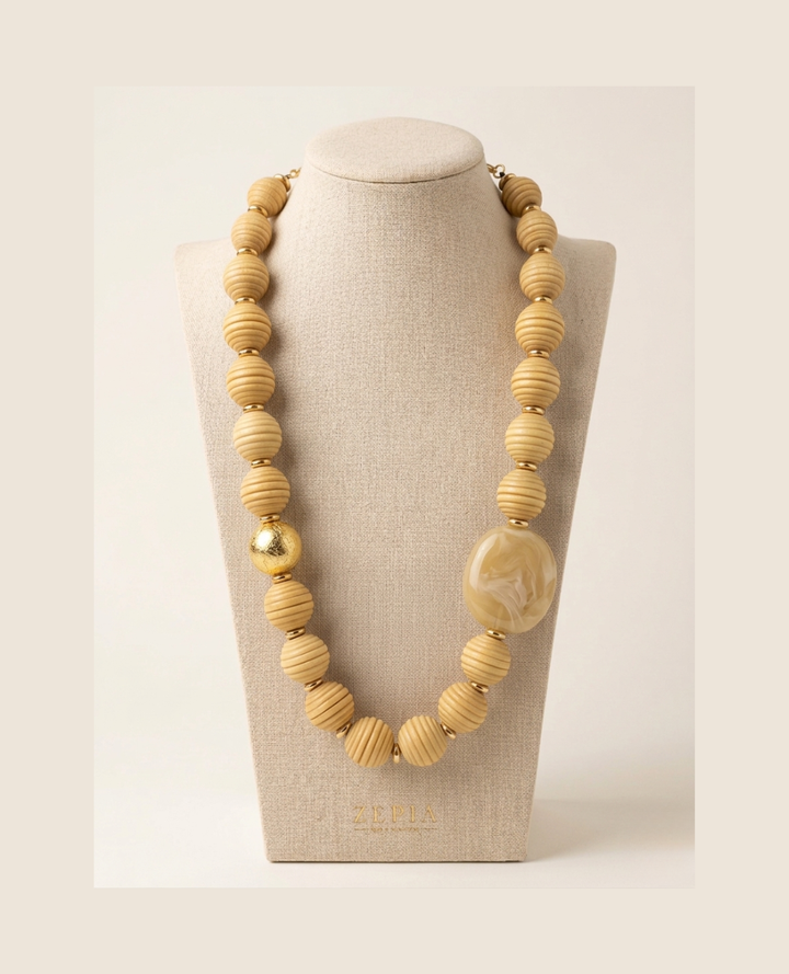 Collar Piedra de Madera