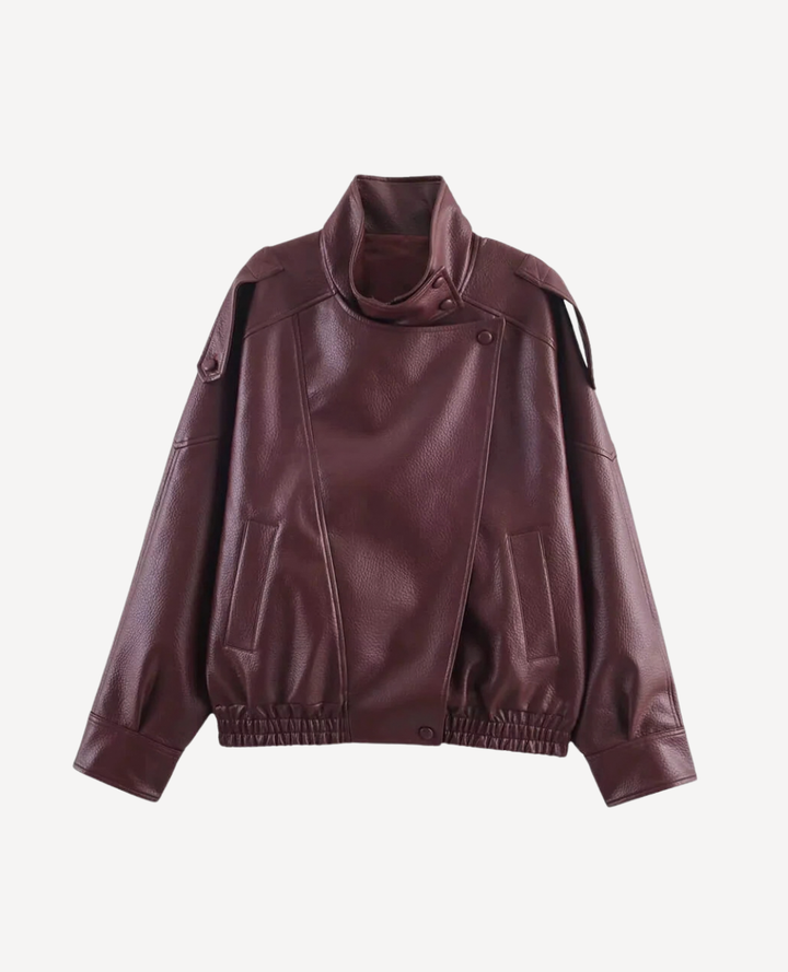 Chaqueta Burgundy Vino efecto cuero