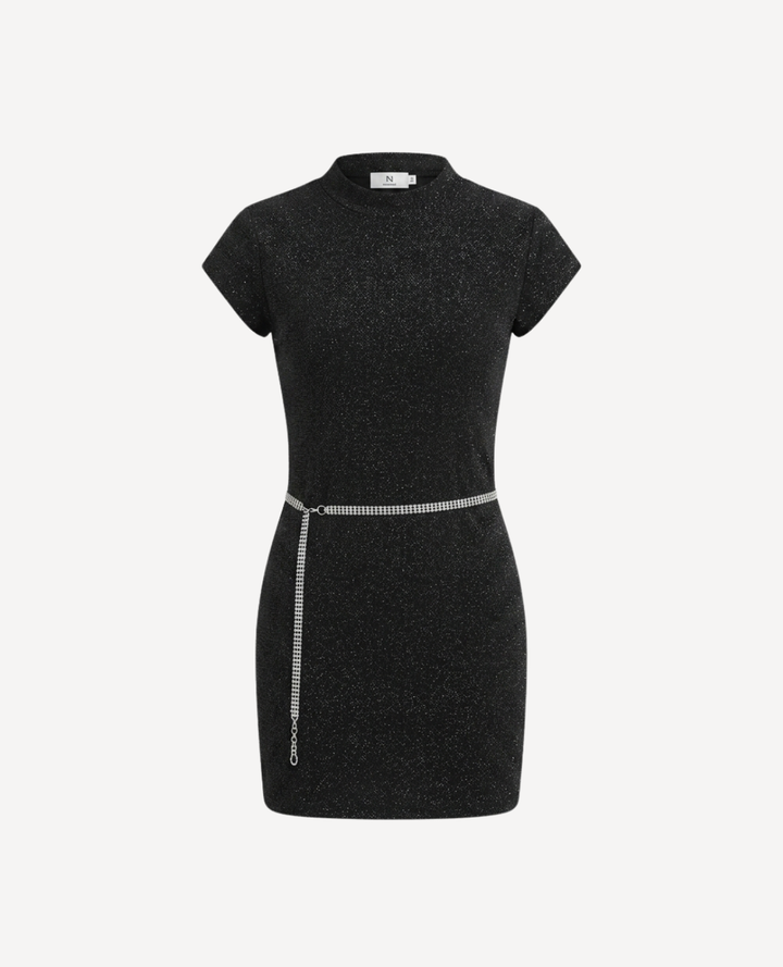 Vestido Corto Tejido Brillo