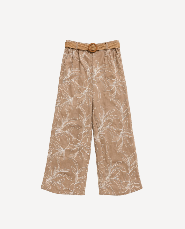 Pantalon Palazo Gamuza Bordado