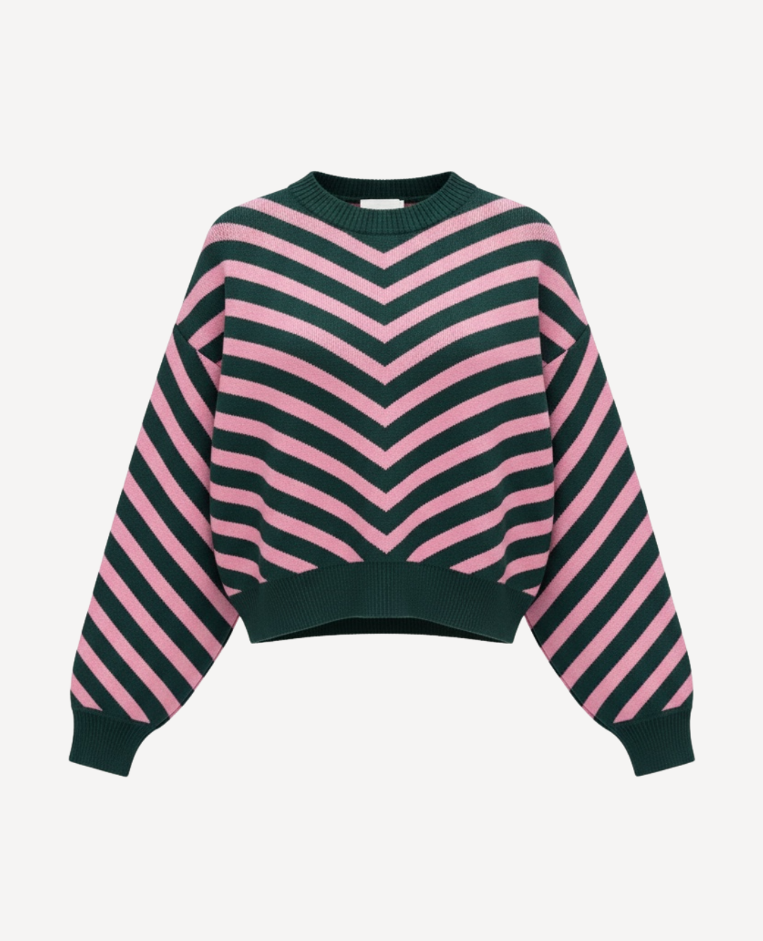 Saco Tejido Líneas Verde Rosa