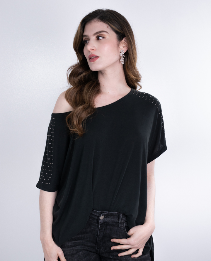 Camiseta Viscosa Taches Negra