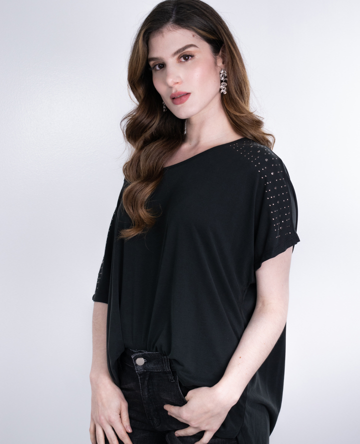Camiseta Viscosa Taches Negra
