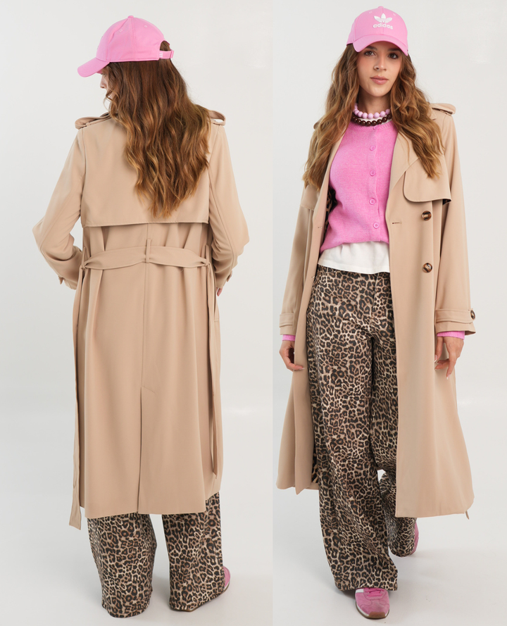 Gabardina Forro print Beige