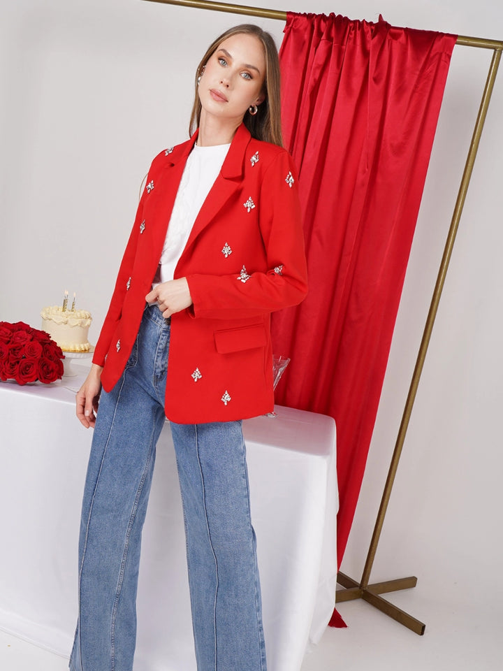 Blazer Diamantes Rojo