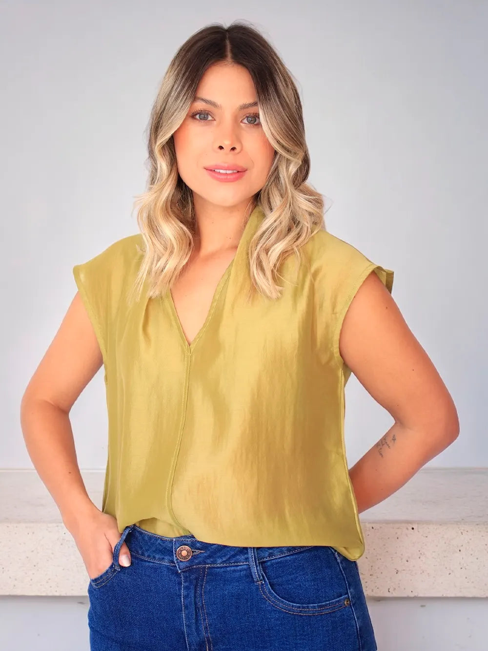 Blusa Seda Emilia Verde