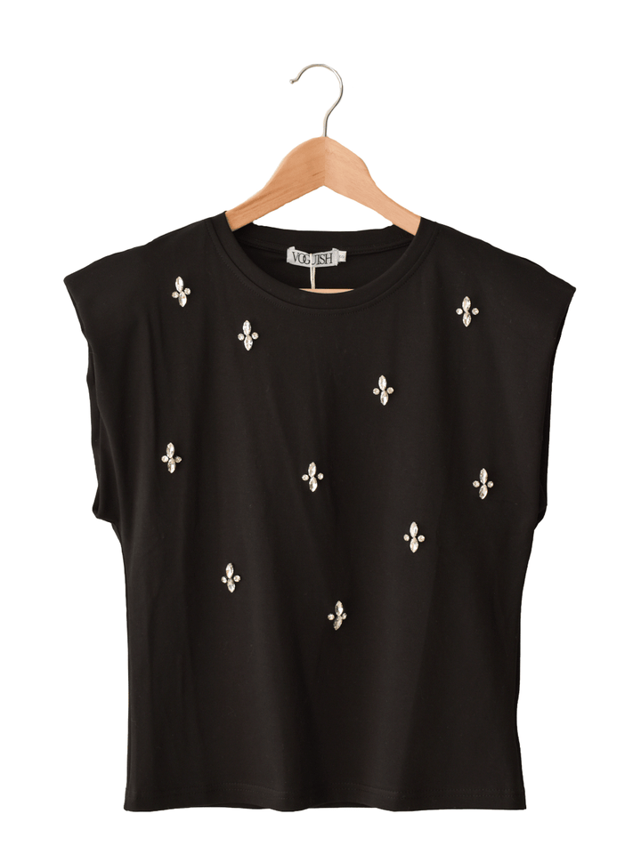 Camiseta Muscle Tee Negra Diamantes