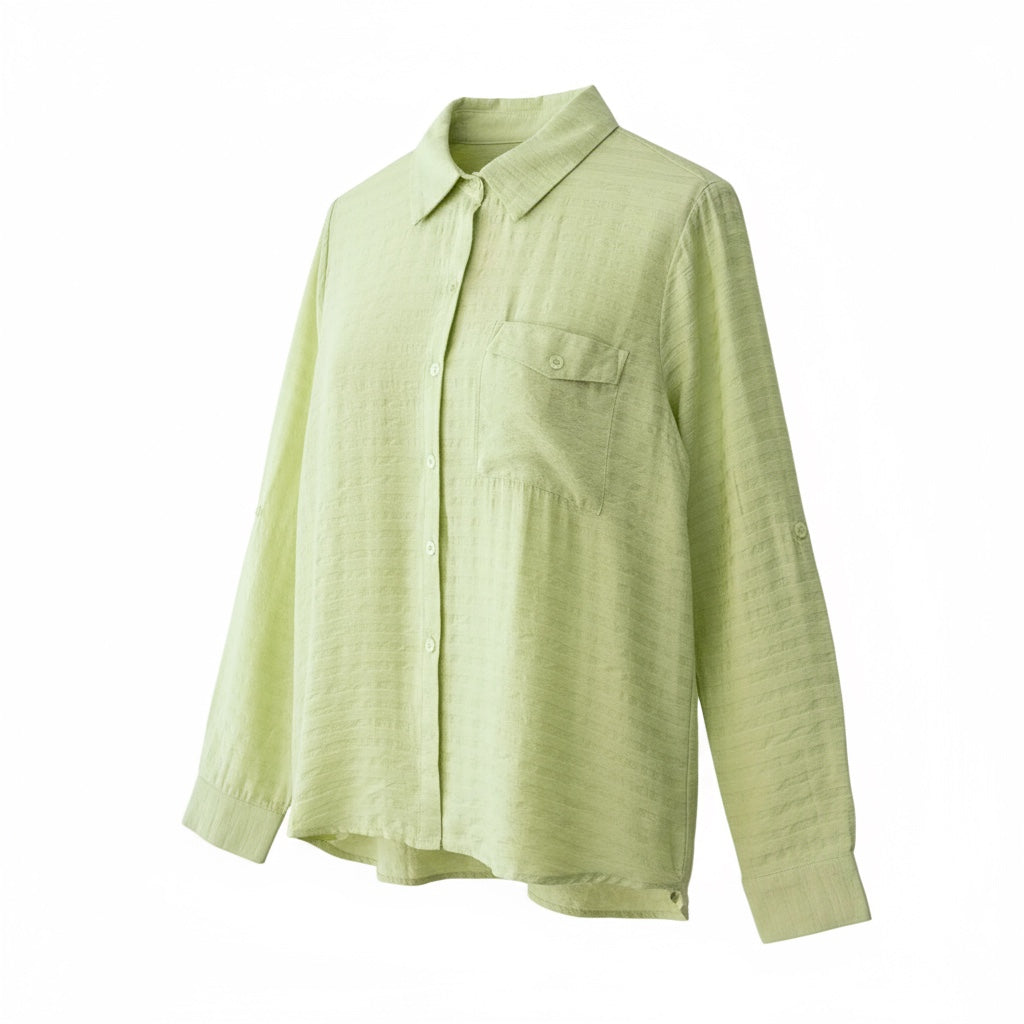 Camisa bolsillo verde limón