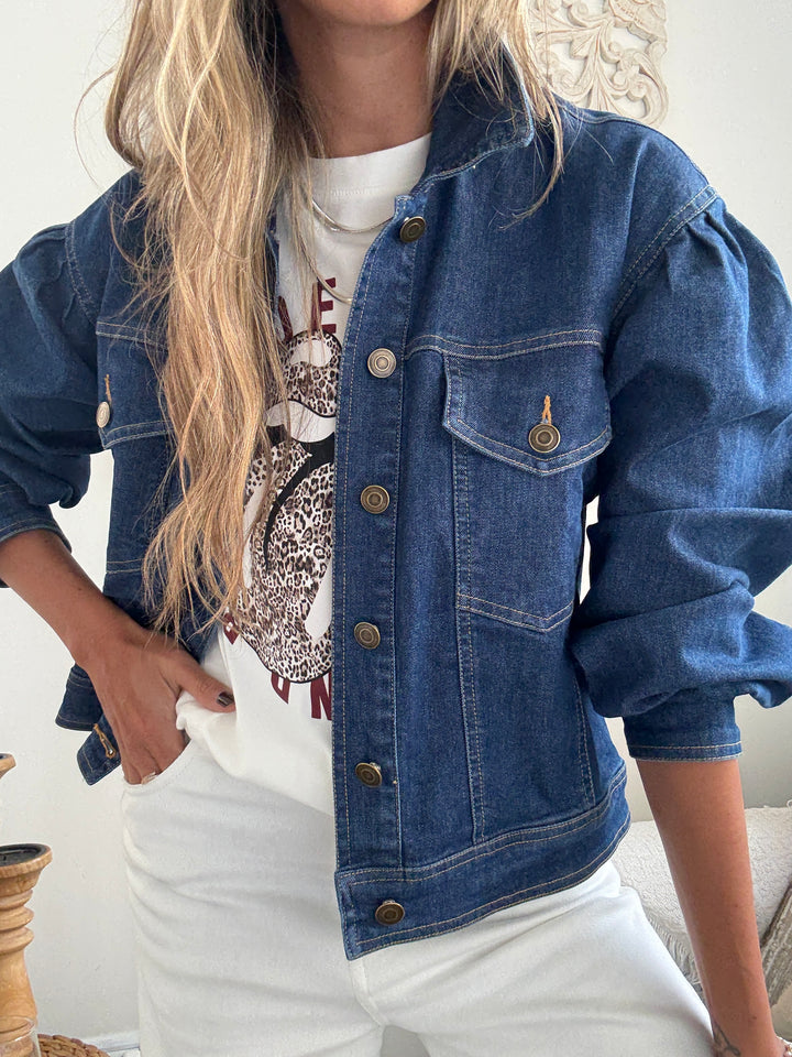 Chaqueta Jean Manga Puff