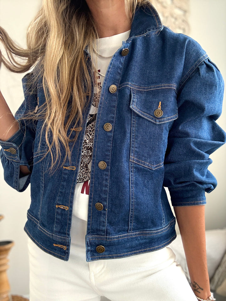 Chaqueta Jean Manga Puff