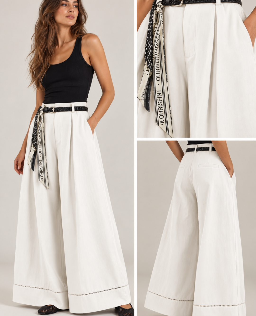 Pantalon Culotte Pañoleta Blanco