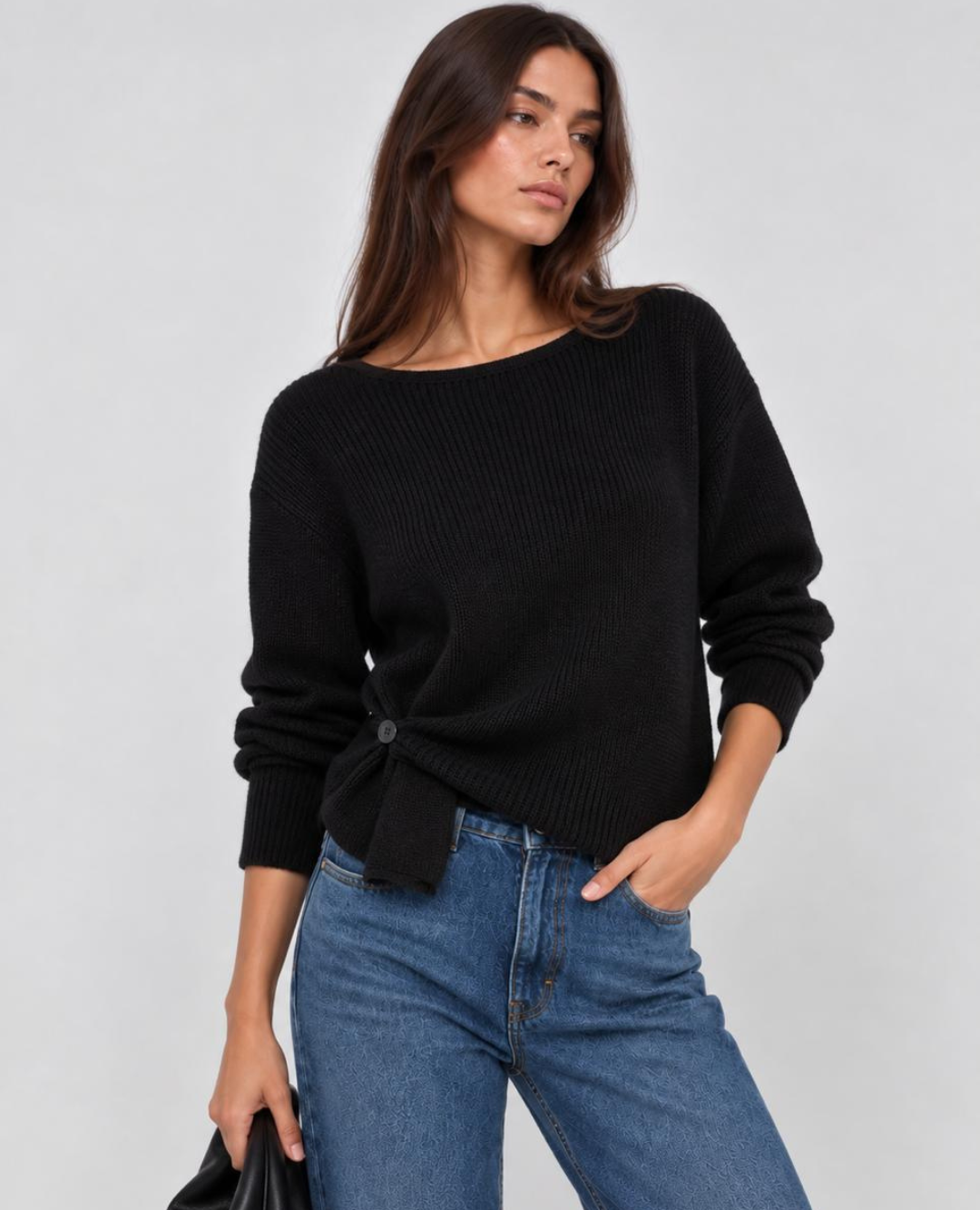 Saco cruzado botón negro