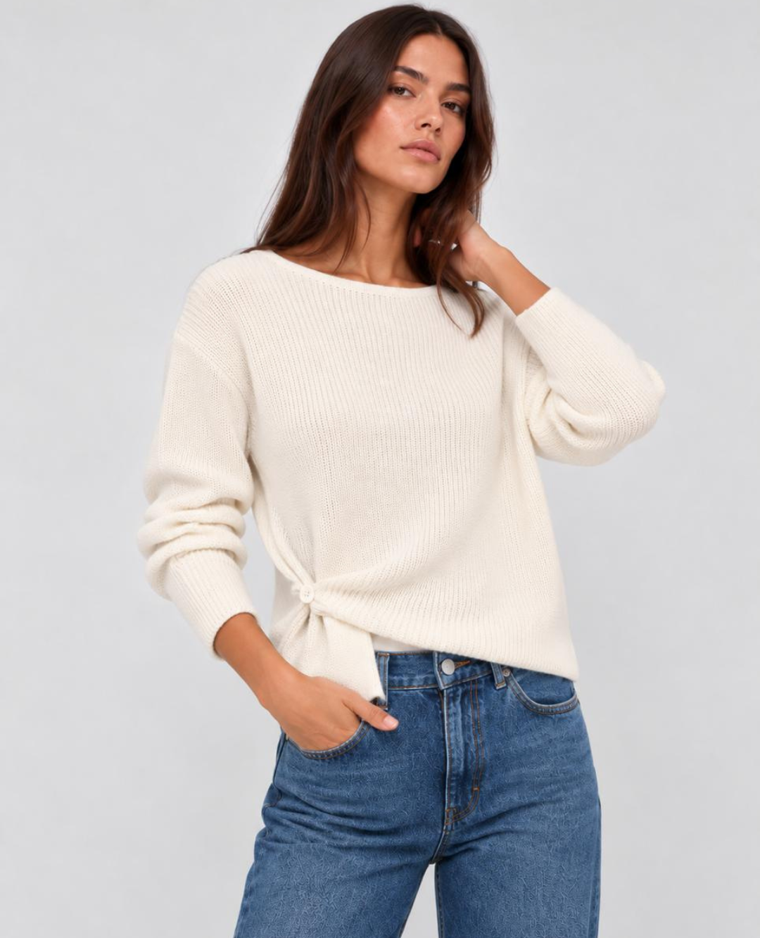 Saco Cruzado Botón Blanco