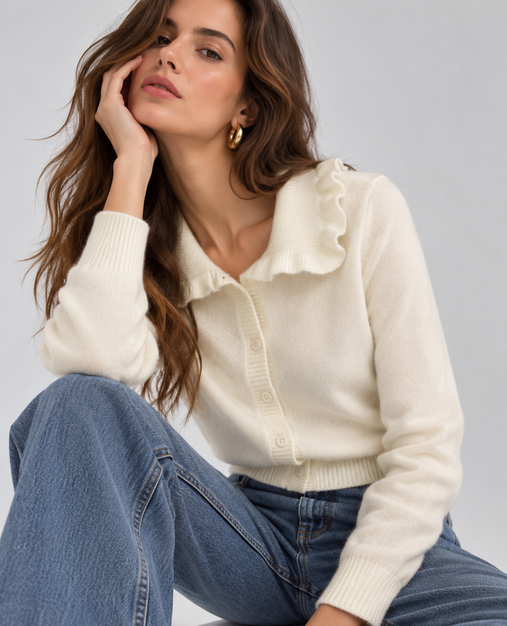 Cardigan Cuello peter Pan Marfil