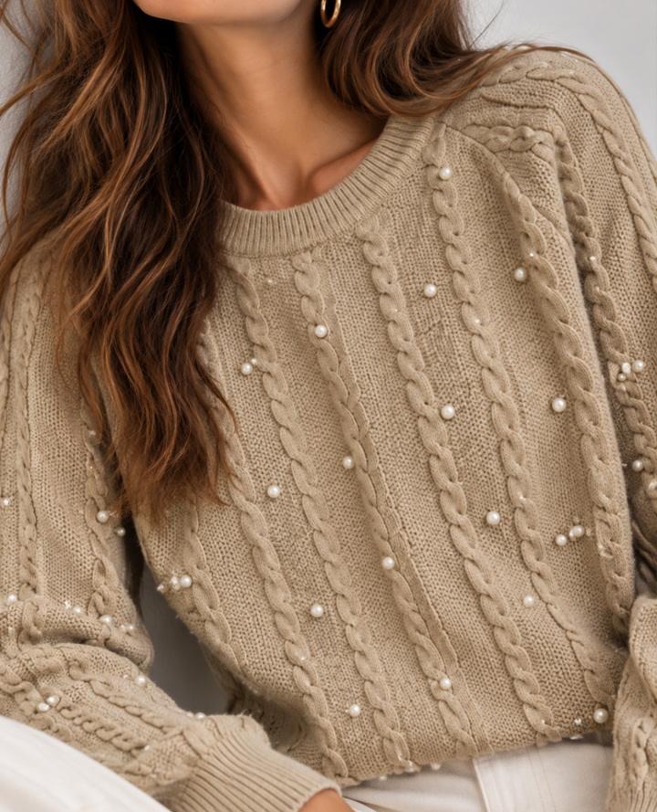 Saco trenza Perlas Taupe